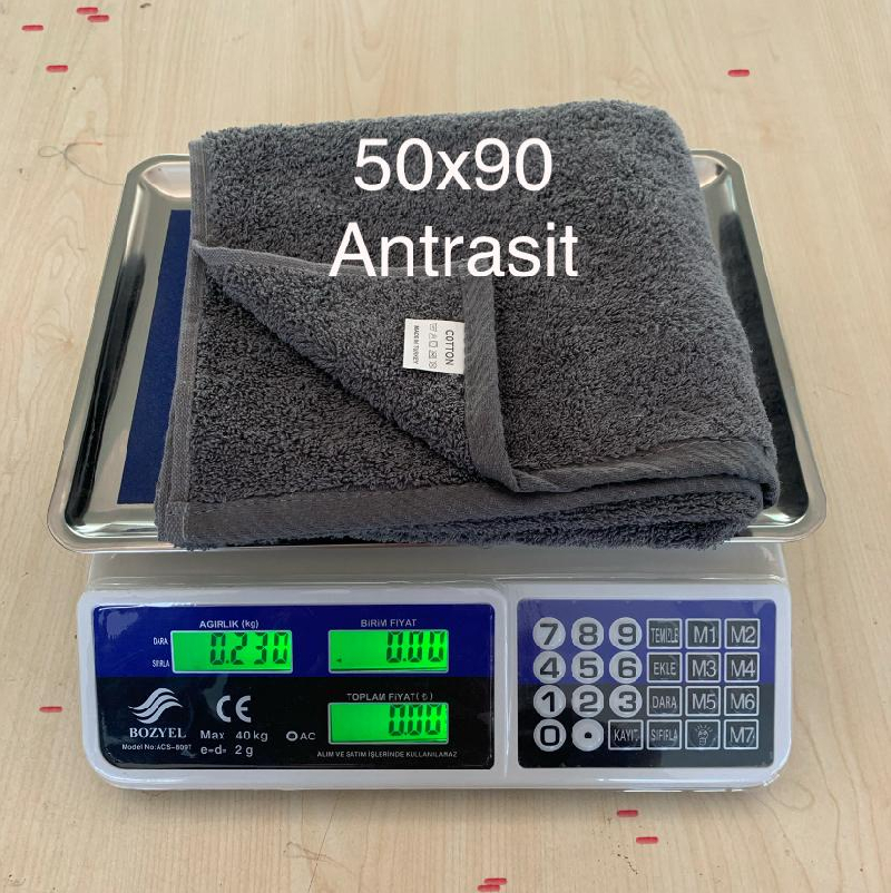 70X140 450 GR+- KAPPUCİNO VE ANTRASİT RENK YUMUŞAK DOKULU HAVLU