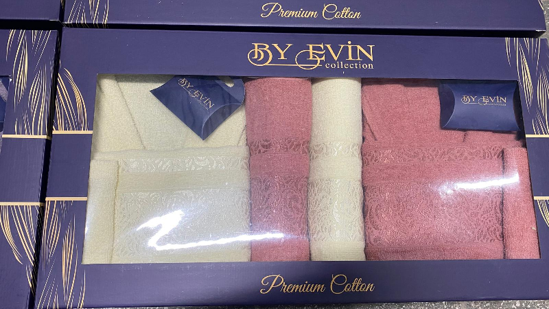 BY EVİN JAKARLI EKO BORNOZ SETİ 8 PARÇA