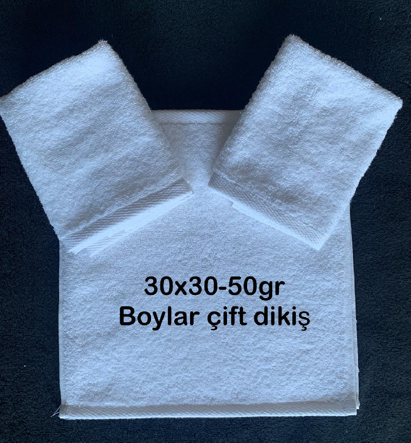 30X30 50 GR+- BEYAZ HAVLU PAMUKLU